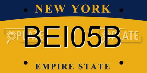 BEI05B New York License Plate
