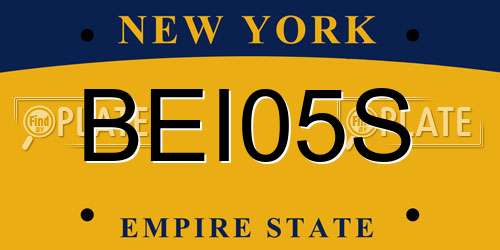 BEI05S New York License Plate