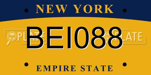 BEI088 New York License Plate