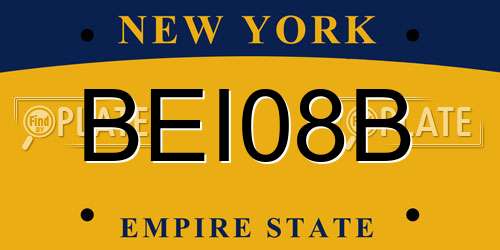 BEI08B New York License Plate