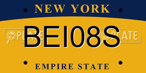 BEI08S New York License Plate