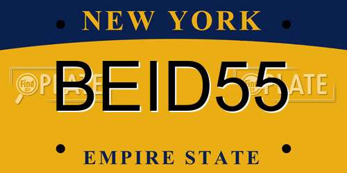 BEID55 New York License Plate