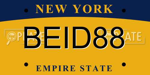 BEID88 New York License Plate