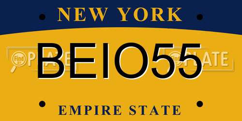 BEIO55 New York License Plate
