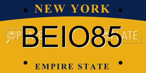 BEIO85 New York License Plate