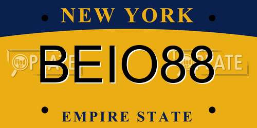 BEIO88 New York License Plate