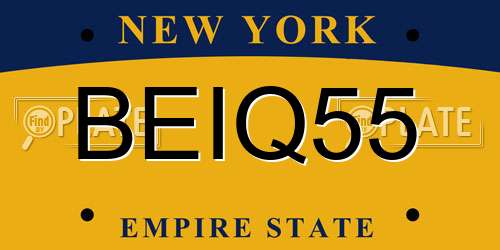 BEIQ55 New York License Plate