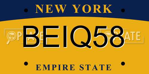 BEIQ58 New York License Plate