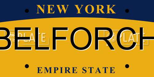 BELFORCH New York License Plate