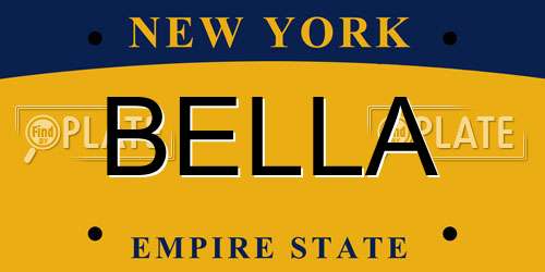 BELLA New York License Plate