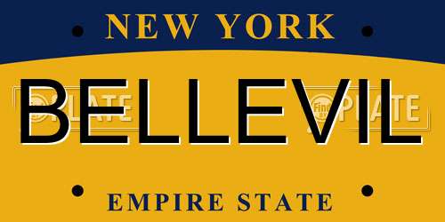 BELLEVIL New York License Plate