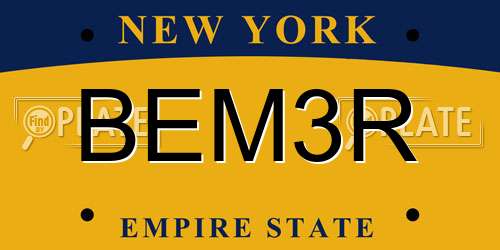 BEM3R New York License Plate