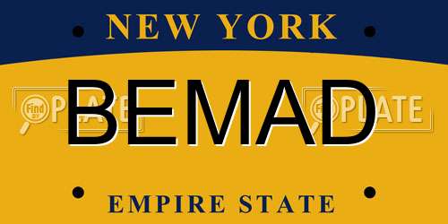 BEMAD New York License Plate