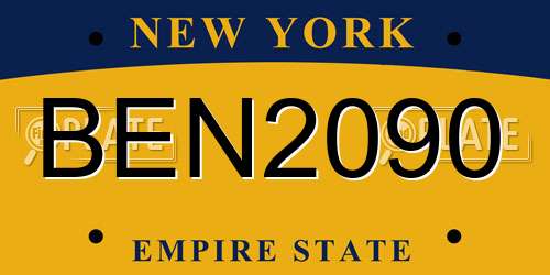 BEN2090 New York License Plate