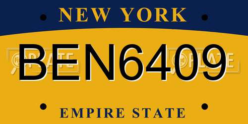 BEN6409 New York License Plate