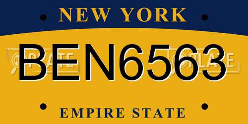 BEN6563 New York License Plate