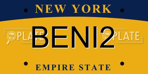 BENI2 New York License Plate
