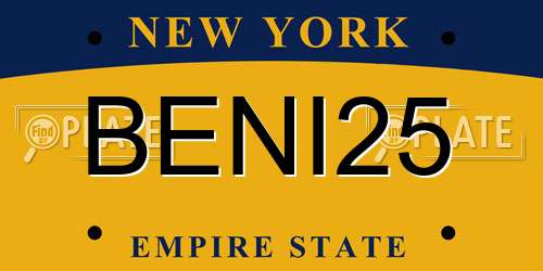BENI25 New York License Plate