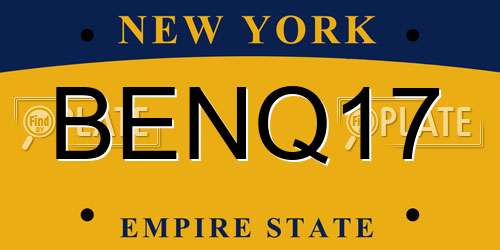 BENQ17 New York License Plate
