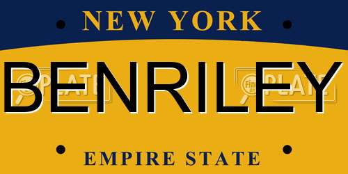 BENRILEY New York License Plate