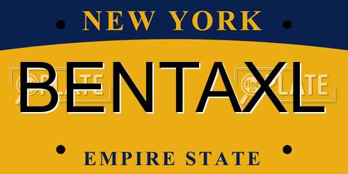 BENTAXL New York License Plate