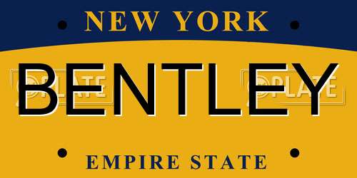 BENTLEY New York License Plate