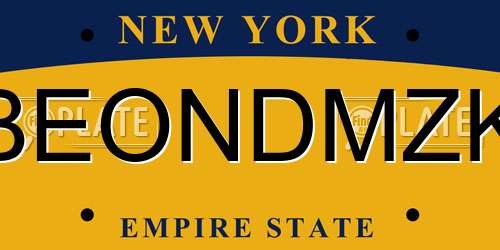 BEONDMZK New York License Plate
