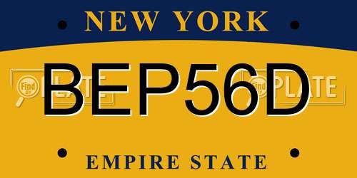 BEP56D New York License Plate