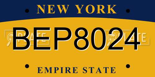 BEP8024 New York License Plate