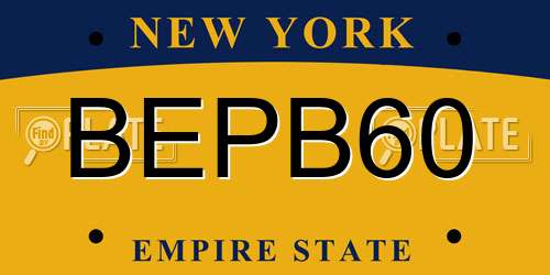 BEPB60 New York License Plate
