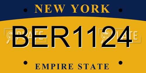 BER1124 New York License Plate