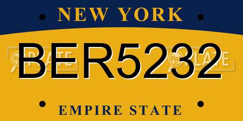BER5232 New York License Plate