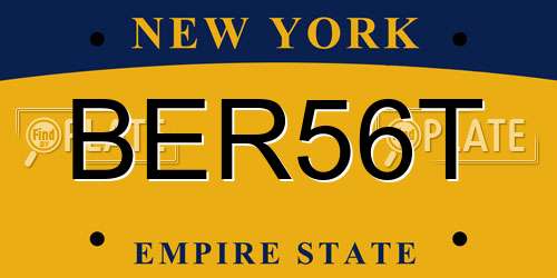 BER56T New York License Plate
