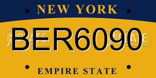 BER6090 New York License Plate