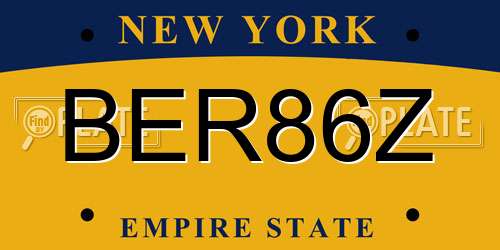 BER86Z New York License Plate