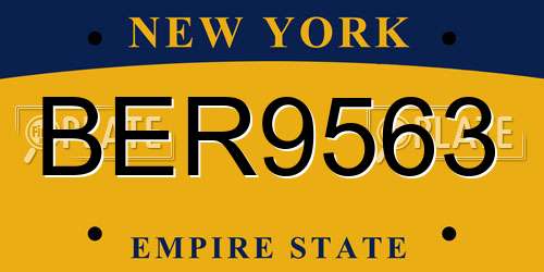 BER9563 New York License Plate