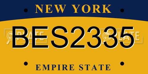 BES2335 New York License Plate