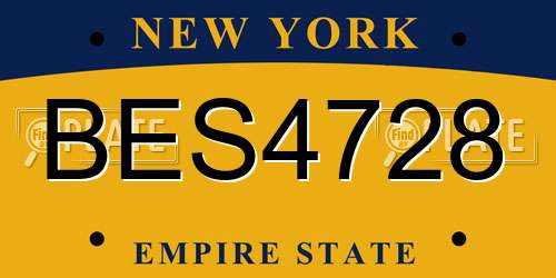 BES4728 New York License Plate