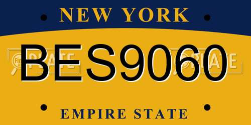 BES9060 New York License Plate