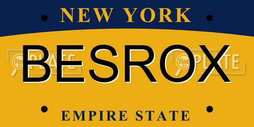 BESROX New York License Plate