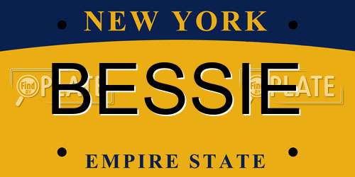 BESSIE New York License Plate
