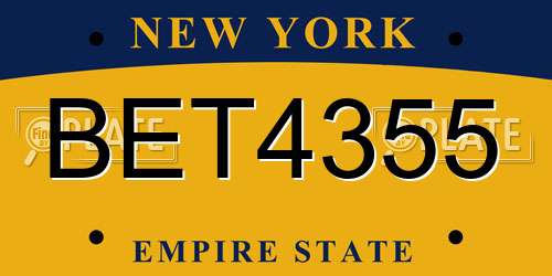 BET4355 New York License Plate
