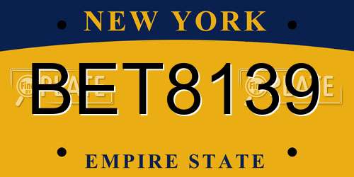 BET8139 New York License Plate