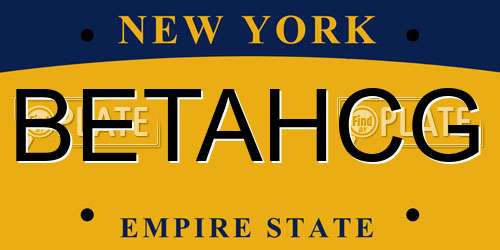 BETAHCG New York License Plate