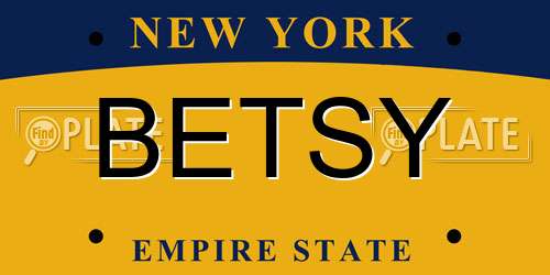 BETSY New York License Plate