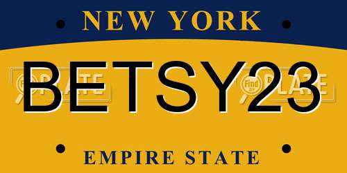 BETSY23 New York License Plate