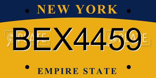 BEX4459 New York License Plate