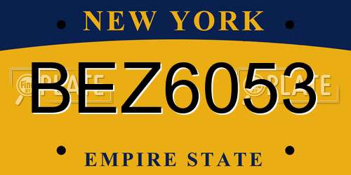 BEZ6053 New York License Plate
