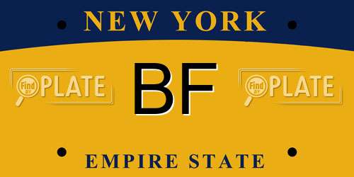 BF New York License Plate