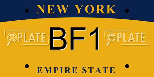 BF1 New York License Plate
